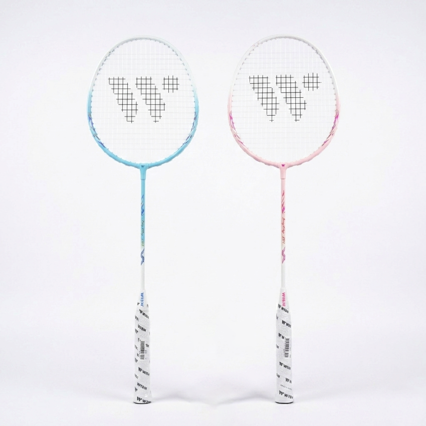 WISH Joyfly 201 Badminton Racket Set with 2 Rackets & 3 Shuttlecocks – Blue/Pink