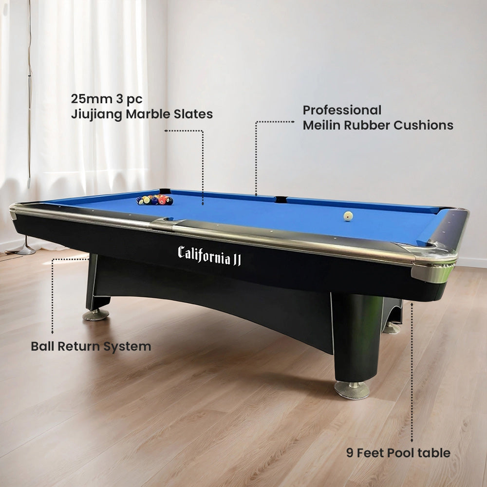 California II 9FT 6th Generation Billiard Table – Black