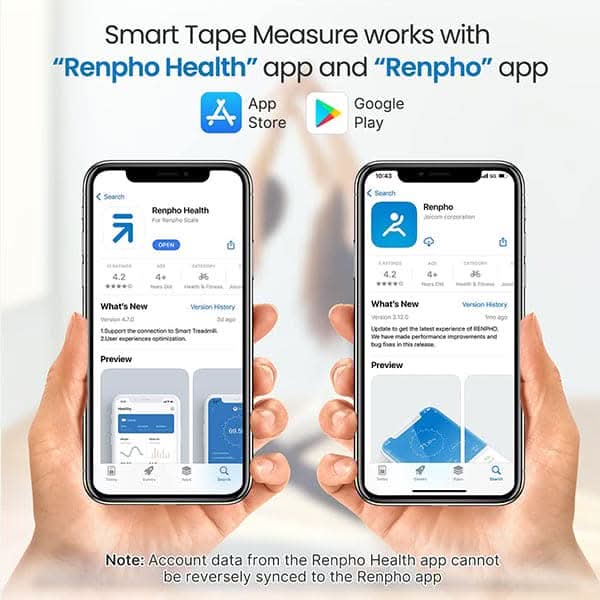 Renpho Smart Body Measuring Tapes, Weight Loss, Muscle Gain, Fitness Bodybuilding