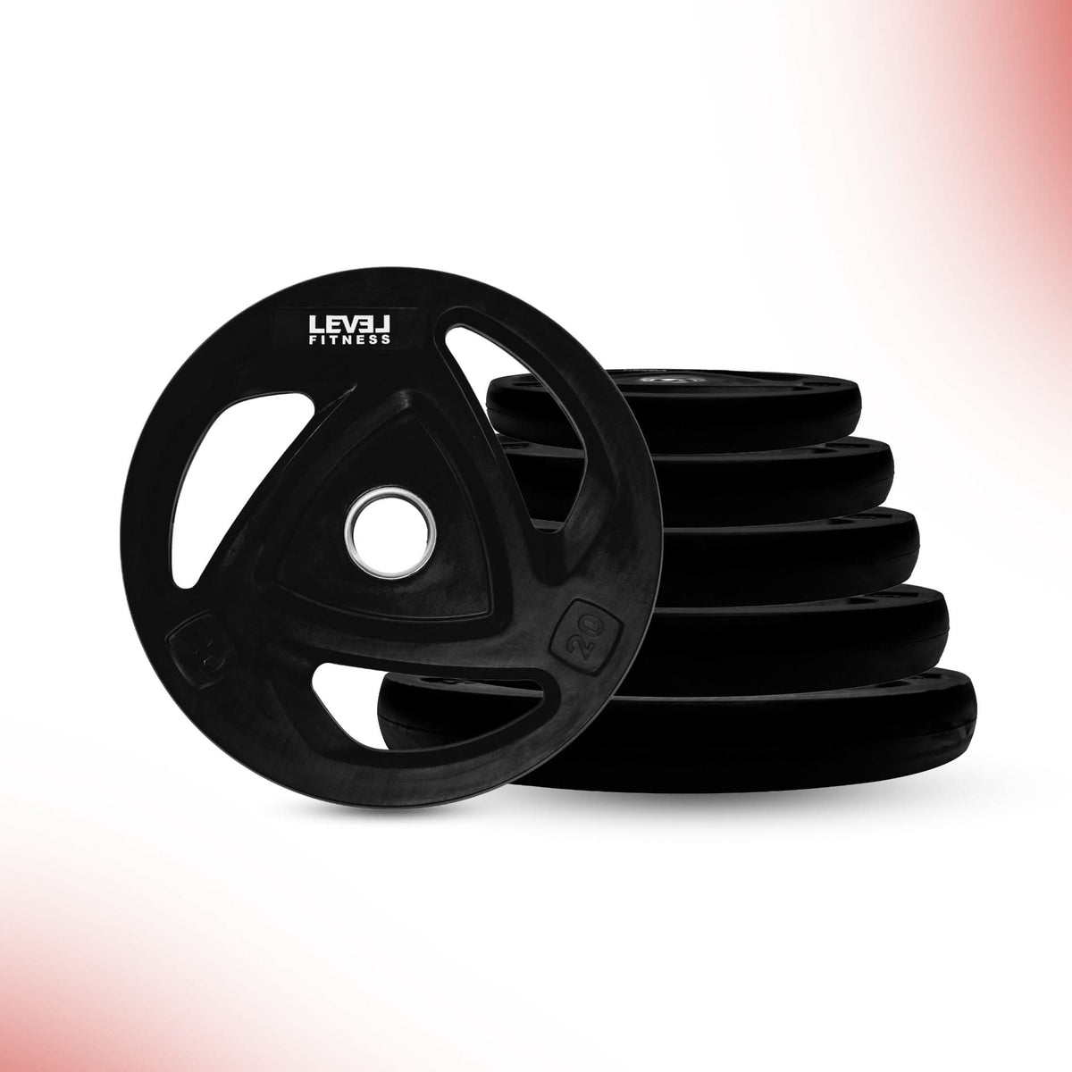 leom Fitness Tri-Grip Olympic Rubber Plates | 2.5 Kg to 20 Kg | Sold as Piece