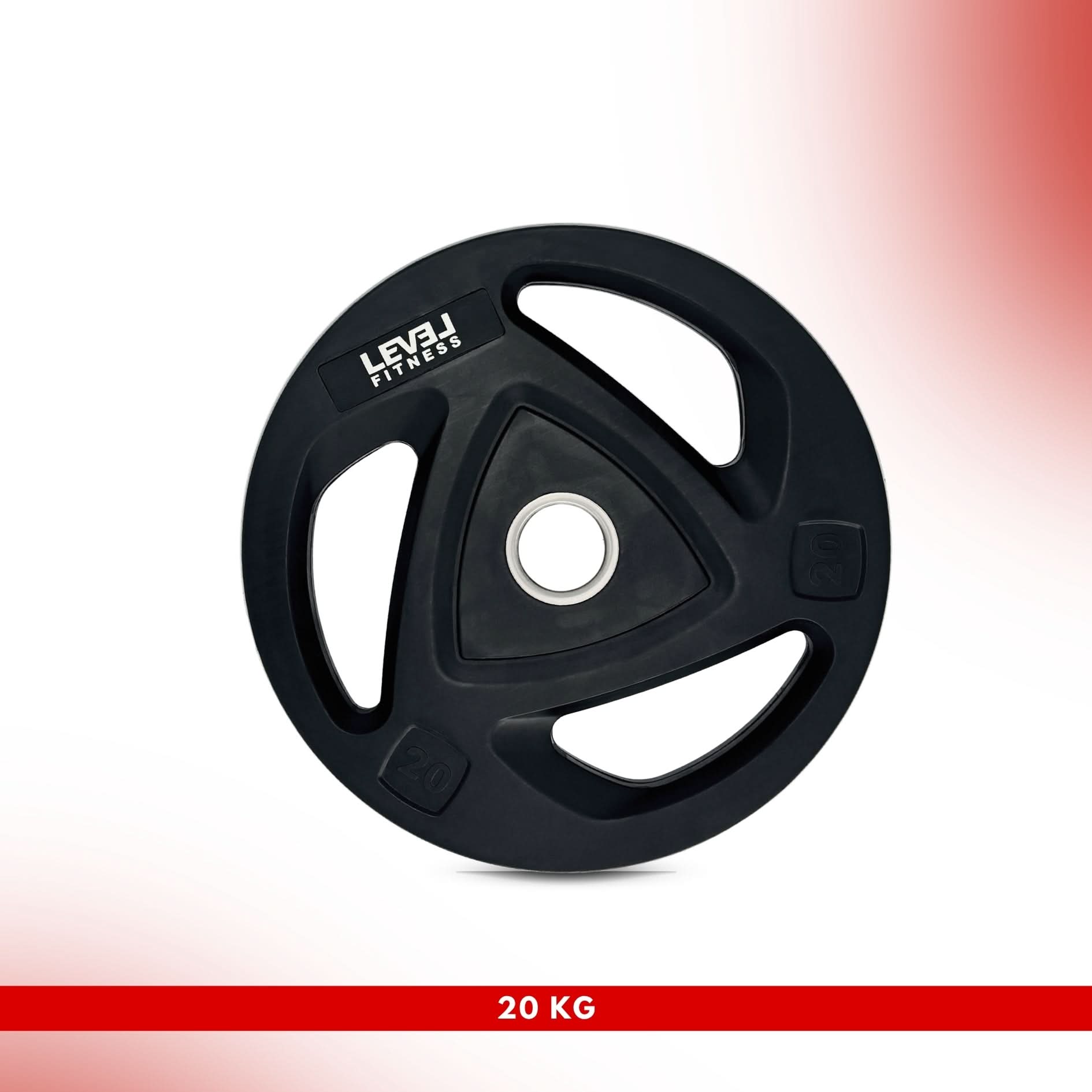 leom Fitness Tri-Grip Olympic Rubber Plates | 2.5 Kg to 20 Kg | Sold as Piece 20.00 KG