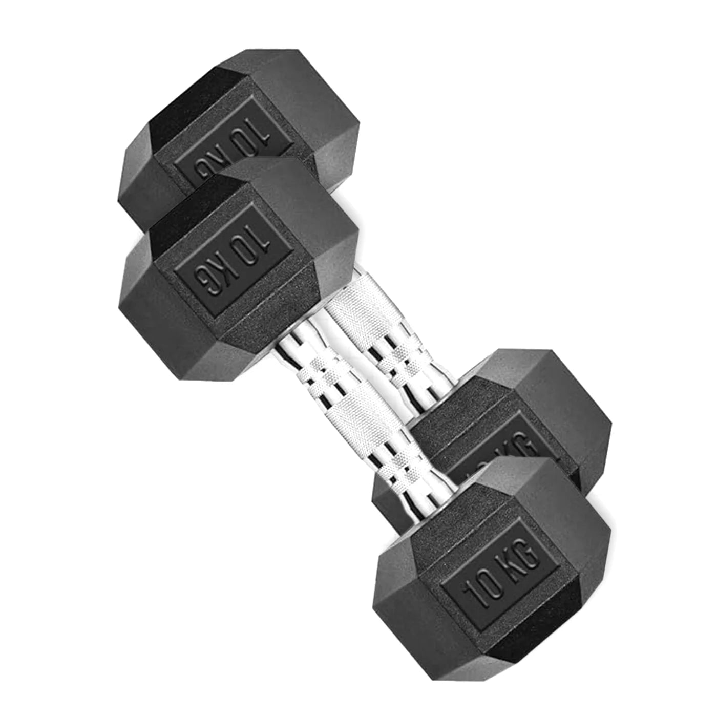 DS HEX Rubber Dumbbells (Pair) | 2.5 Kg to 20 Kg 10 KG (22 LBS)