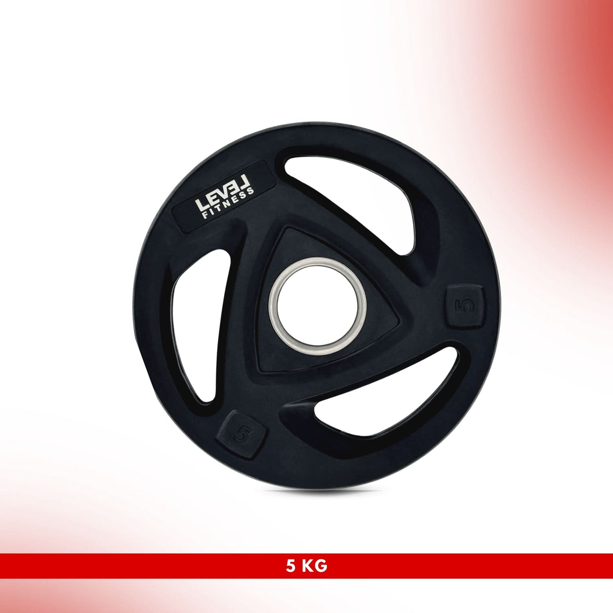 leom Fitness Tri-Grip Olympic Rubber Plates | 2.5 Kg to 20 Kg | Sold as Piece 5.00 KG