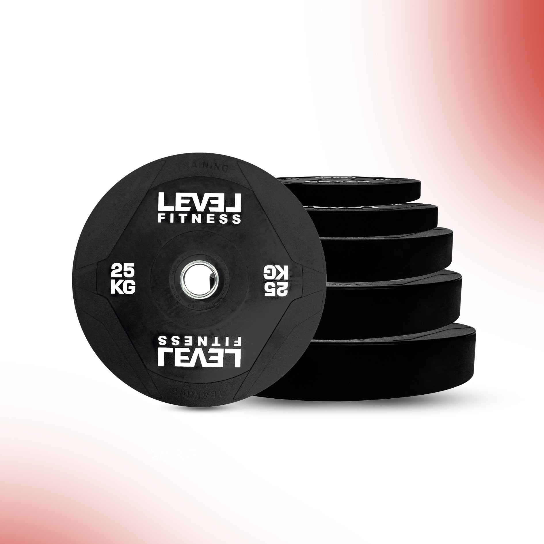 Level Fitness PU Black Rubber Olympic Bumper Plates - 5 to 25 KG | Per Piece