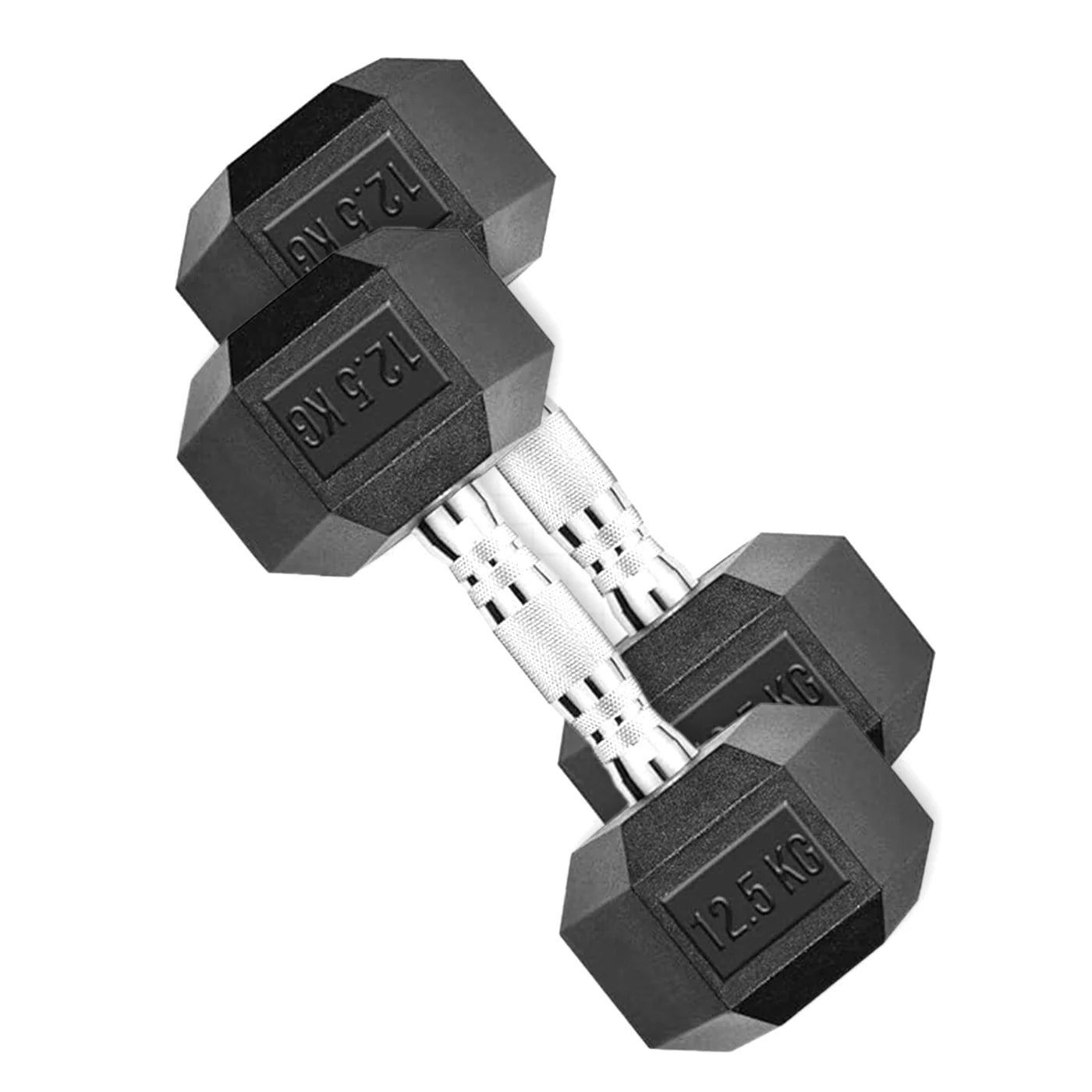 DS HEX Rubber Dumbbells (Pair) | 2.5 Kg to 20 Kg 12.5 KG (27 LBS)