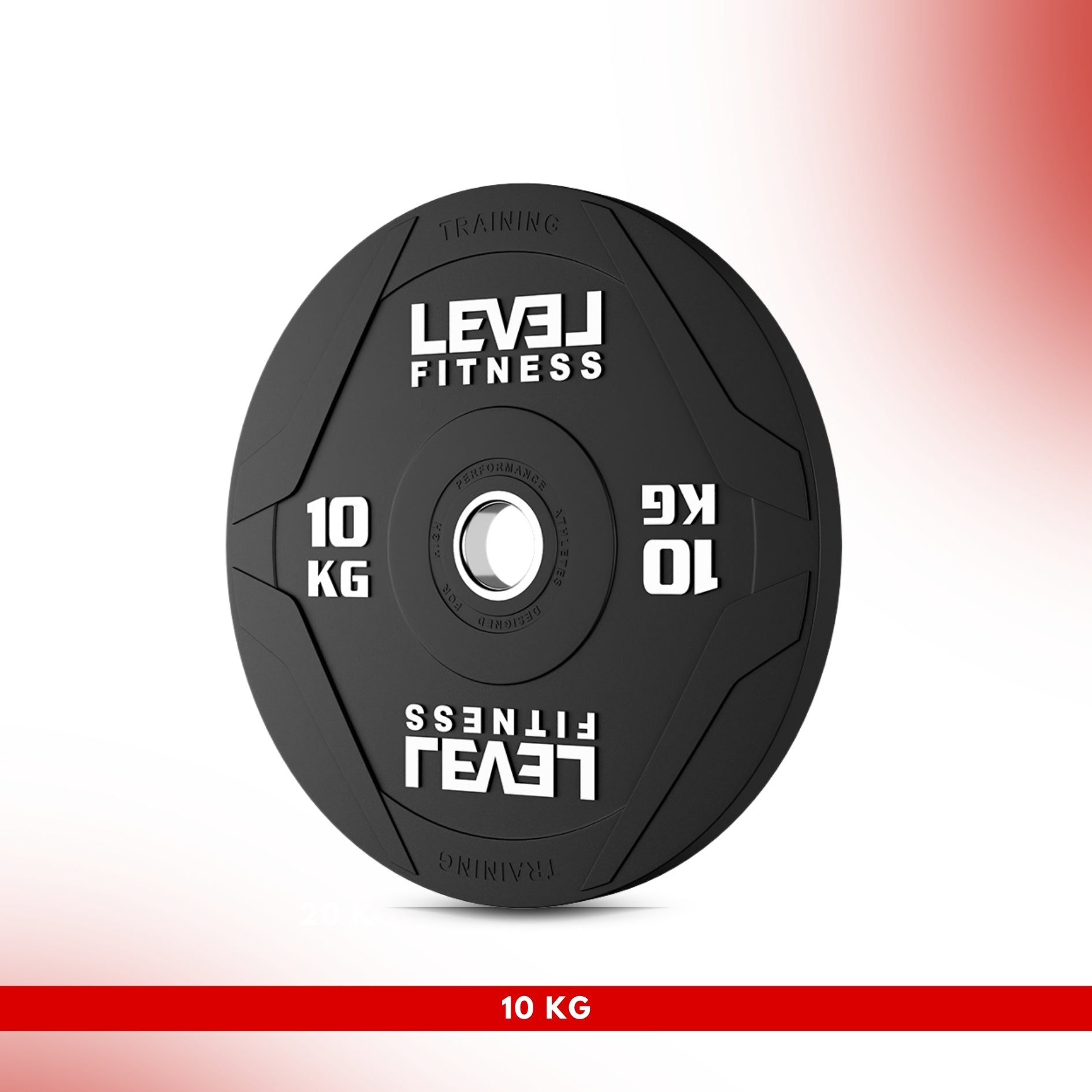 Level Fitness PU Black Rubber Olympic Bumper Plates - 5 to 25 KG | Per Piece 10 KG