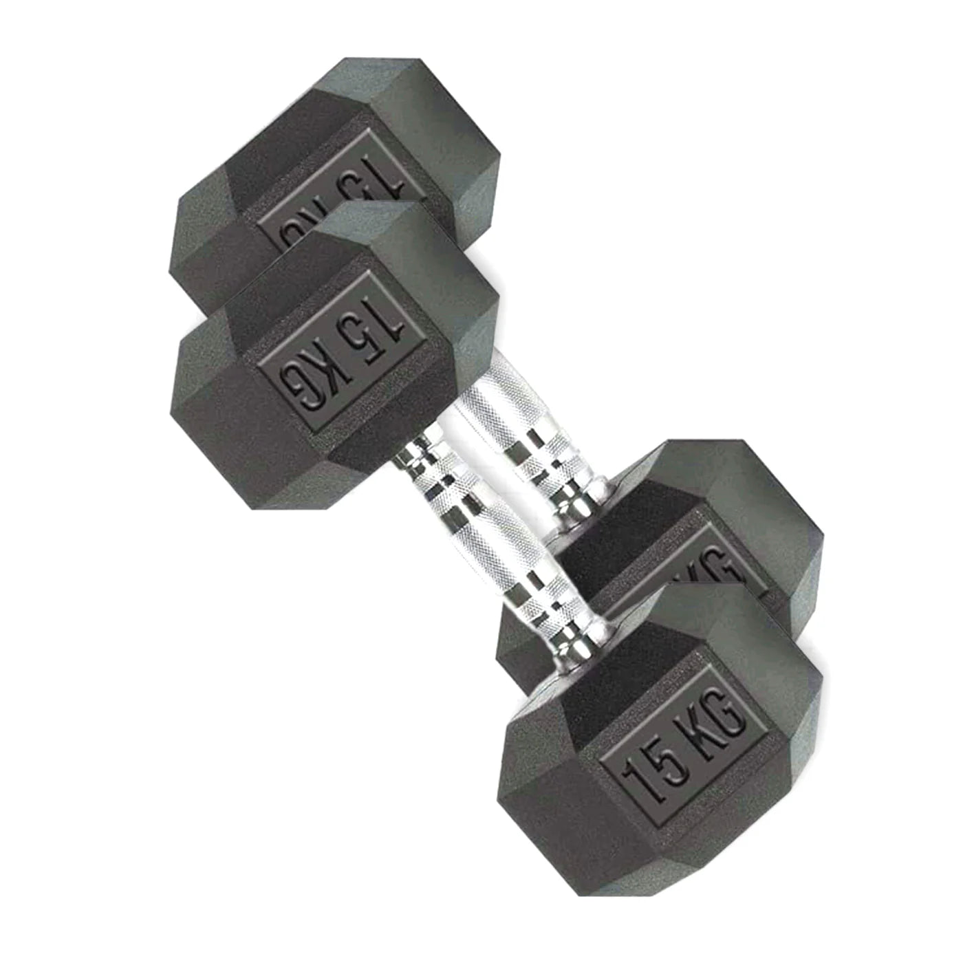 DS HEX Rubber Dumbbells (Pair) | 2.5 Kg to 20 Kg 15 KG (33 LBS)