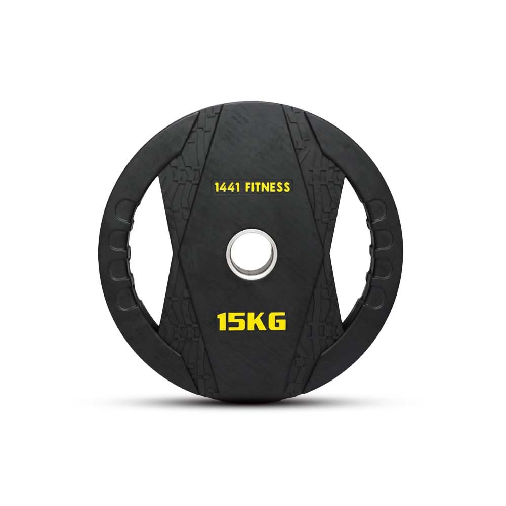 1441 Fitness Black Rubber Dual Grip Plate - 2.5 kg to 20 Kg (Sold as per Piece) 15 KG