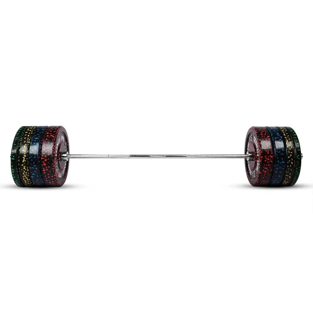 Combo 7 Ft Olympic Bar with Camouflage Bumper Plates - 160 KG Set | 1441 Fitness