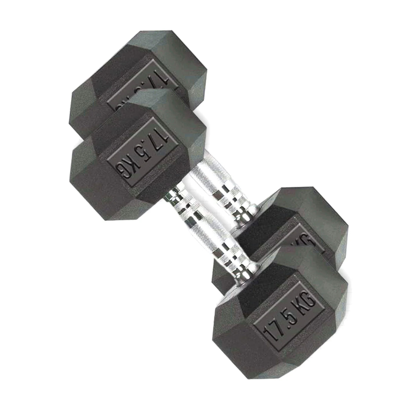 DS HEX Rubber Dumbbells (Pair) | 2.5 Kg to 20 Kg 17.5 KG (38.5 LBS)