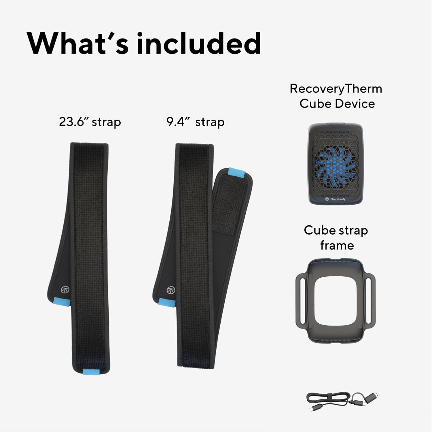 Therabody RecoveryTherm Cube Instant Heat, Cold & Contrast Therapy, Black/Blue