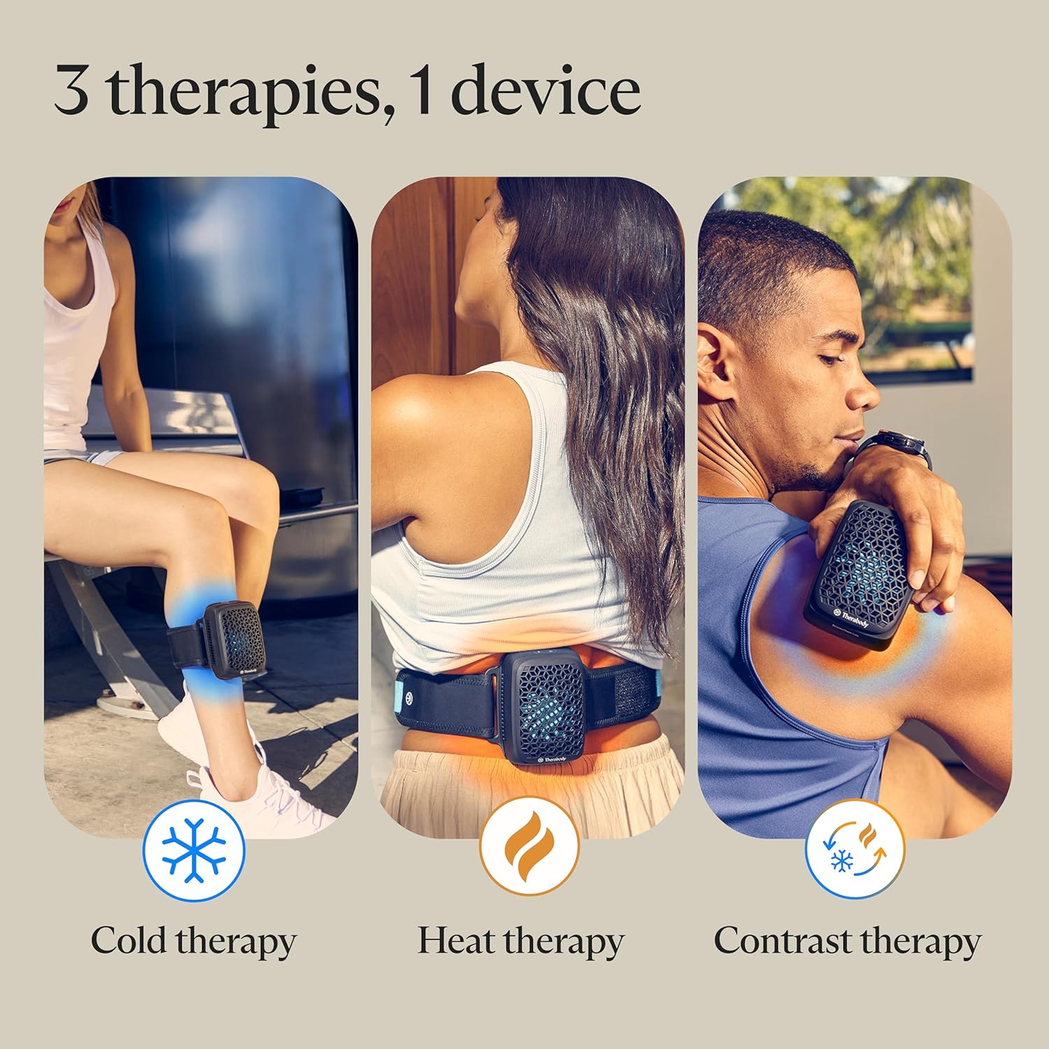 Therabody RecoveryTherm Cube Instant Heat, Cold & Contrast Therapy, Black/Blue