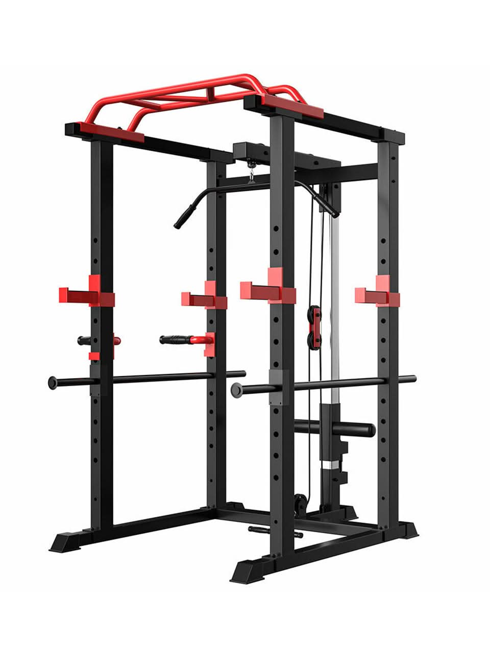 1441 Fitness Heavy Duty Squat Rack & Power Cage with Pull Up Bar J008 - Grey Color Frame