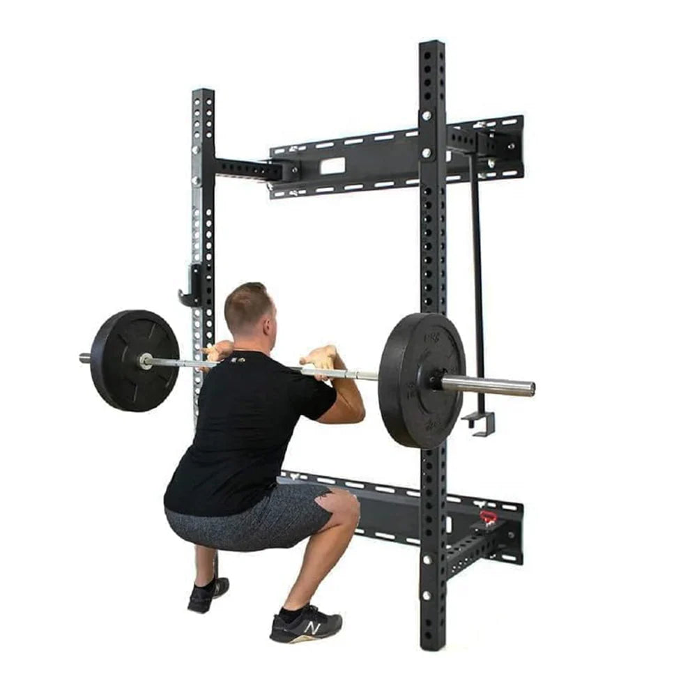1441 Fitness Heavy Duty Wall Mounted Foldable Squat Rack