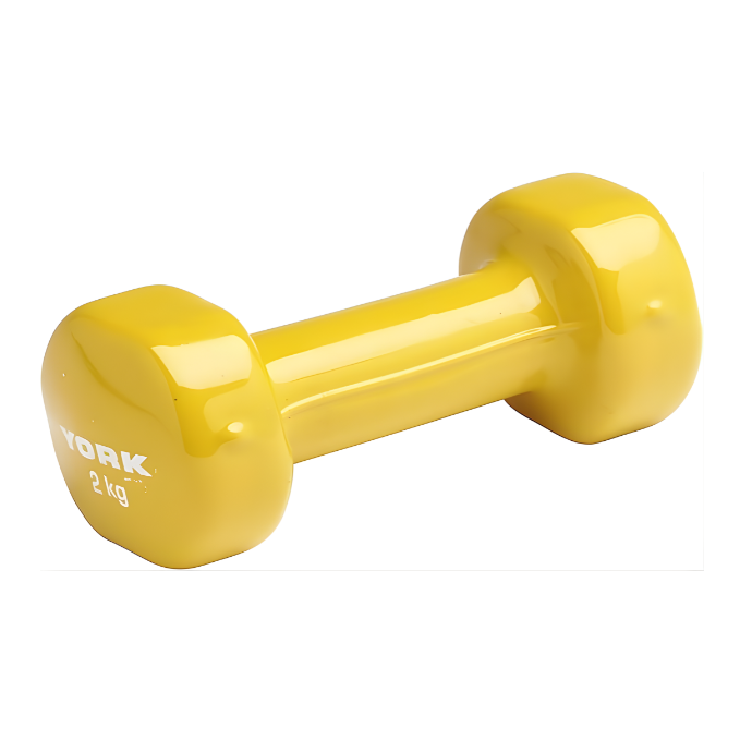 York, Fitness Vinyl Dumbbell 2Kg, 1673, Yellow 2 Kg - Yellow