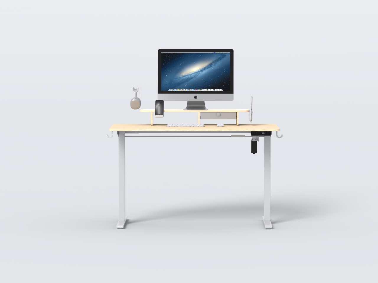 Kingsmith ETSFI21 Smart Adjustable Electric Standing Desk with Drawer and Monitor Stand