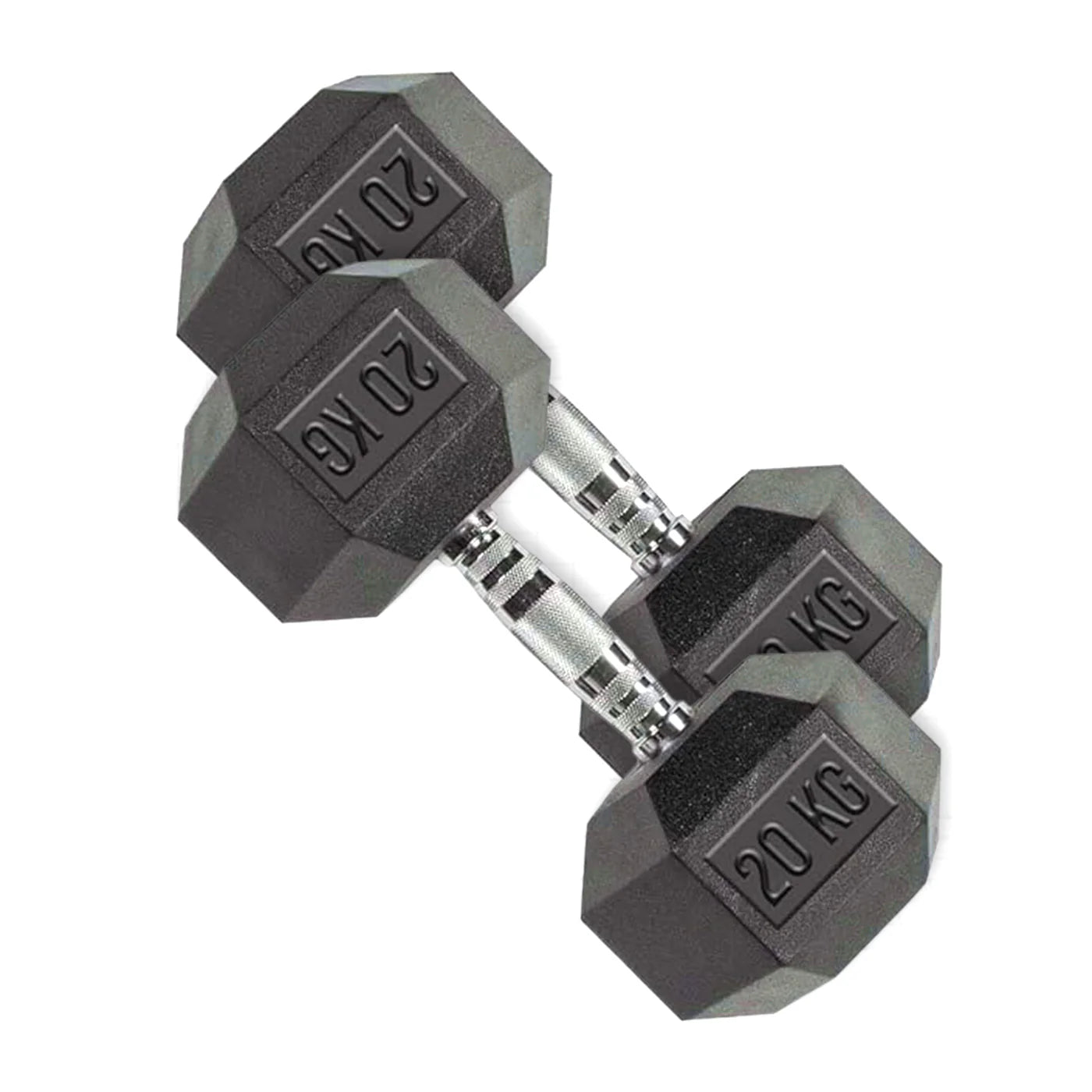 DS HEX Rubber Dumbbells (Pair) | 2.5 Kg to 20 Kg 20 KG (44 LBS)