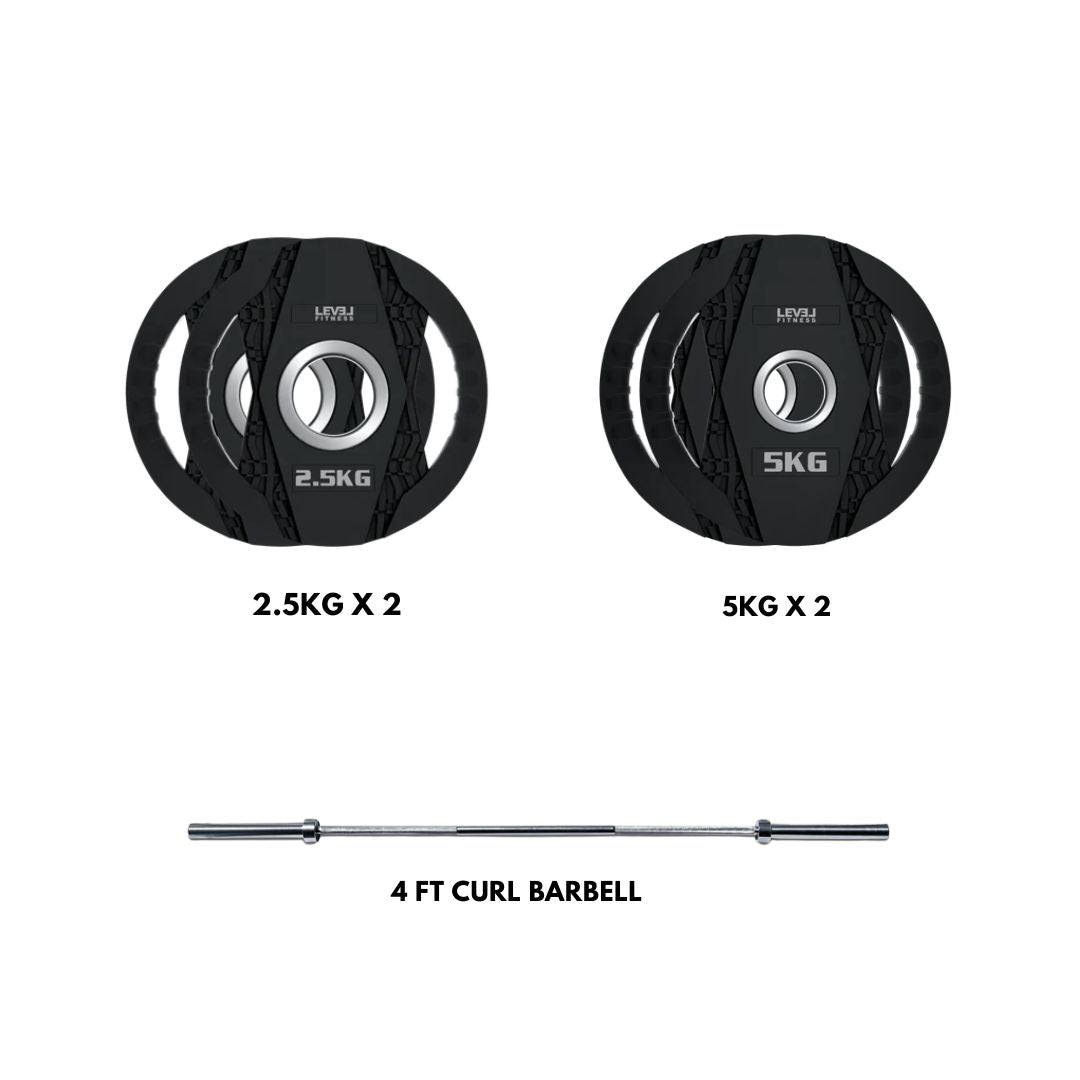 Level Fitness Home Starter Kit | 22 Kg Beginner Weight Plate Combo