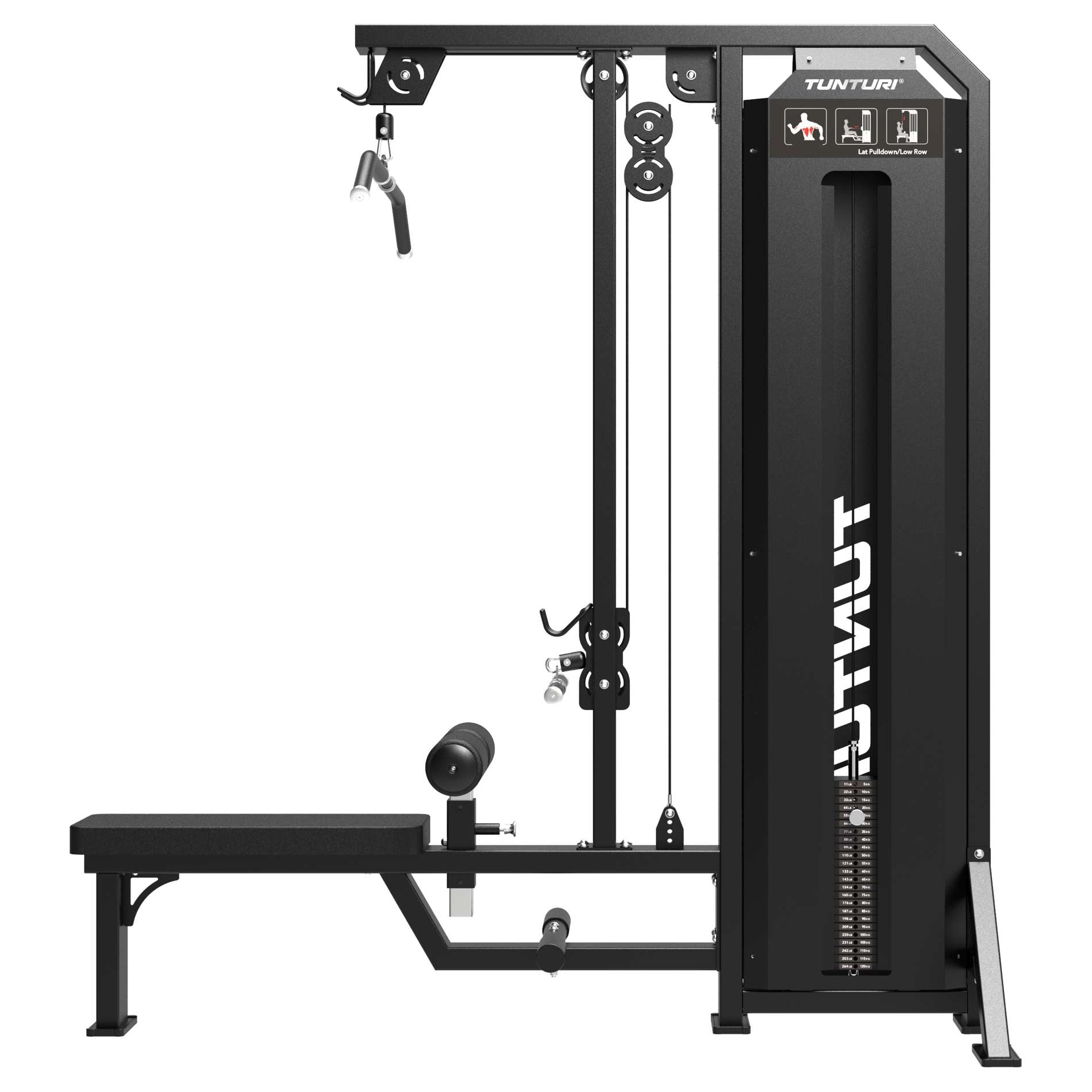 Tunturi Platinum - Dual Lat Pulldown/Low row - Selectorized - V-series