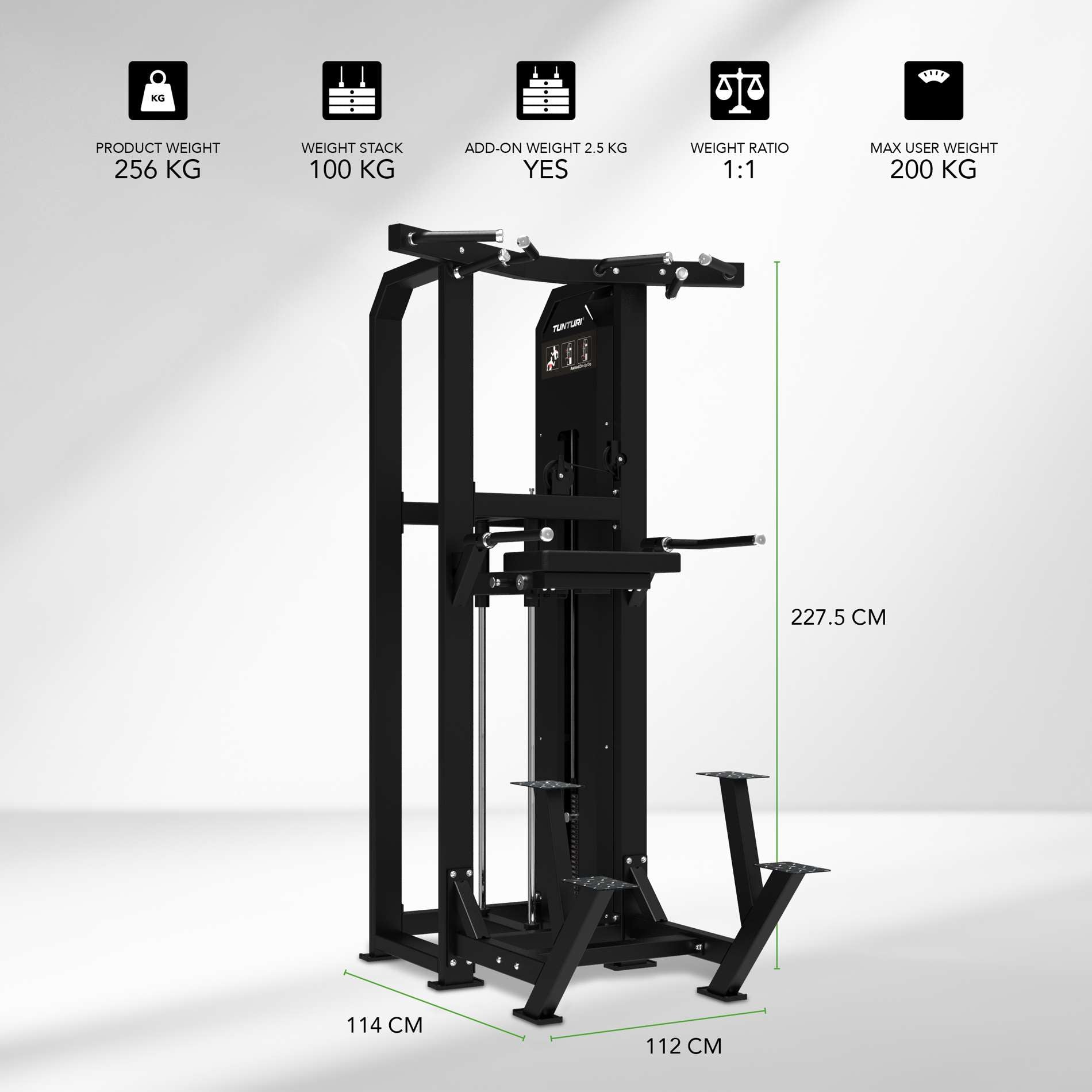 Tunturi Platinum - Dual Assisted Chin Up/Dip - Selectorized - V-series