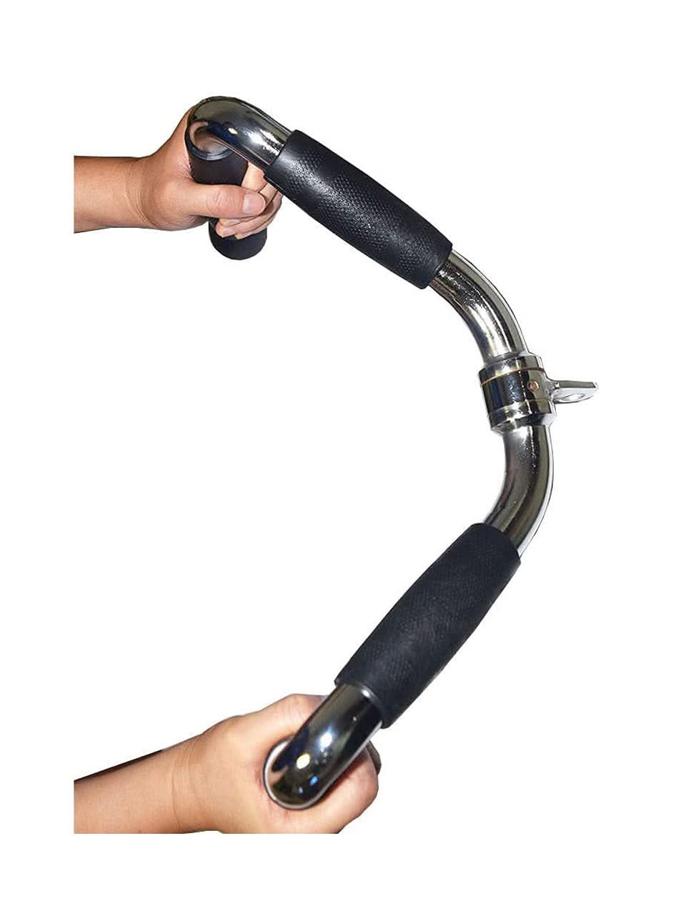 2 L Revolving Lat Attachment Bar with Rubber Grips-Chrome Steel