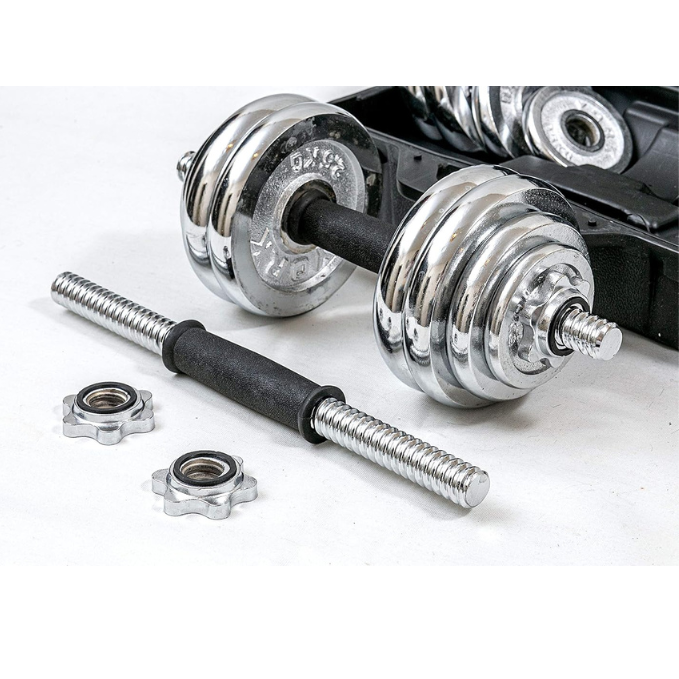 TA Sport Adjustable Chrome Barbell Dumbbell Set | 30 Kg
