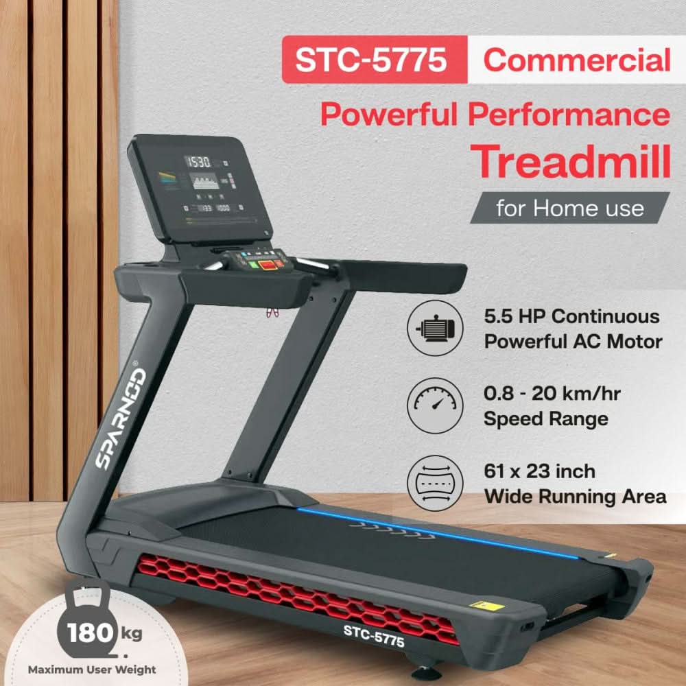 Sparnod Fitness Motorized Walking and Running Commercial Treadmill, STC-5775