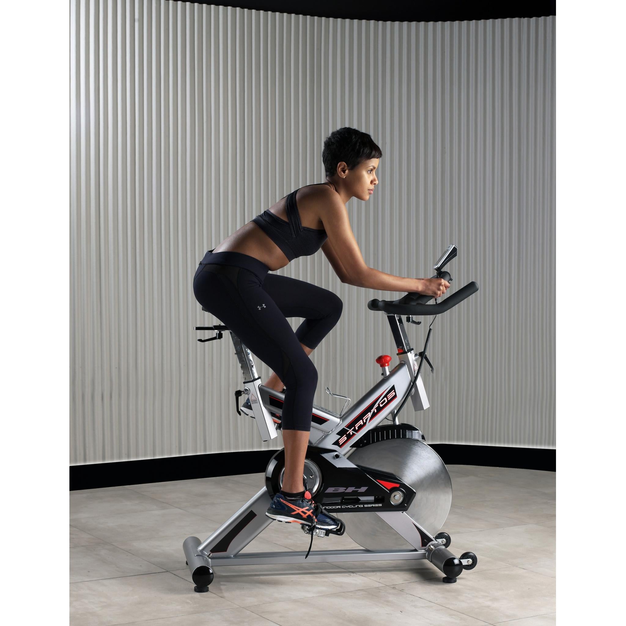 BH Fitness, Stratos H9178 Indoor Cycle Bike, Silver & Black