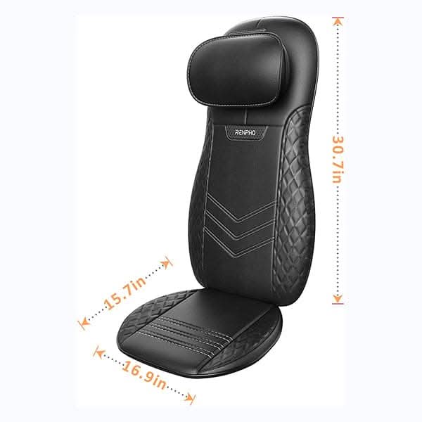 Renpho Massage Cushion, Back Massager for Chair, Shiatsu Chair Massager with Heat for Neck, Back, Shoulders, Height Adjustable, Use at Home & Office