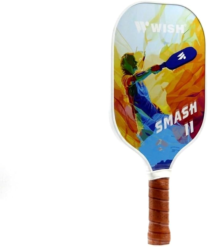 WISH Smash 11 Pickleball Paddle Set – 2 Carbon Fiber Paddles with PP Honeycomb Core & 2 Pickleball Balls