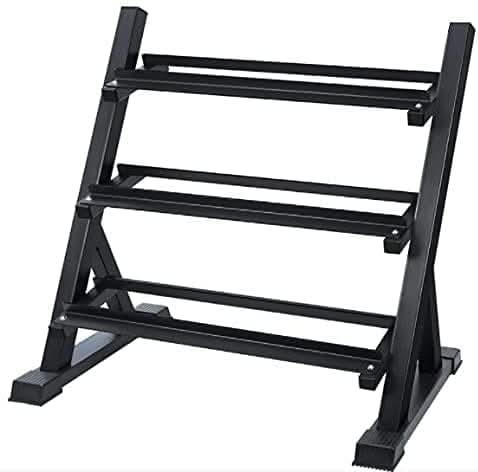 Combo 1441 Fitness Hex Dumbbell Set with 3 Tier Dumbbell Rack 2.5 to 20 Kg (8 Pairs) – Strength Training Equipment