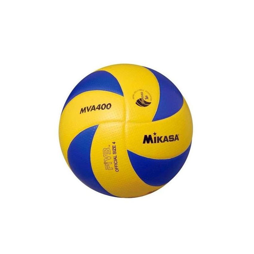 Mikasa MVA400 (V400W) Volleyball, Size 4, Blue/Yellow