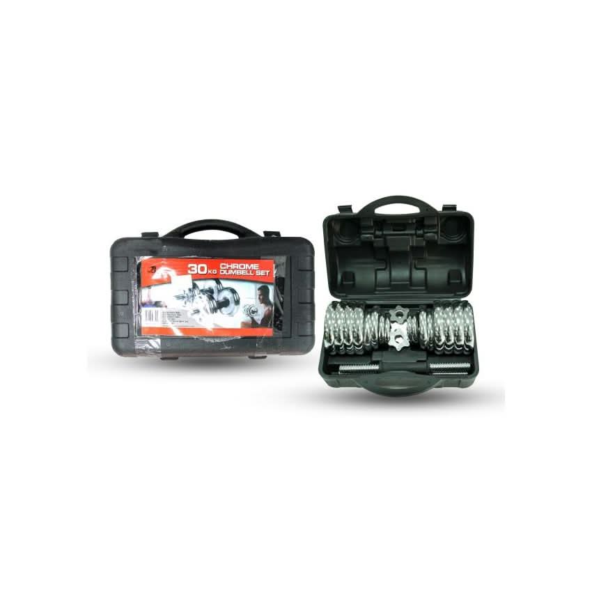 TA Sport Adjustable Chrome Barbell Dumbbell Set | 30 Kg