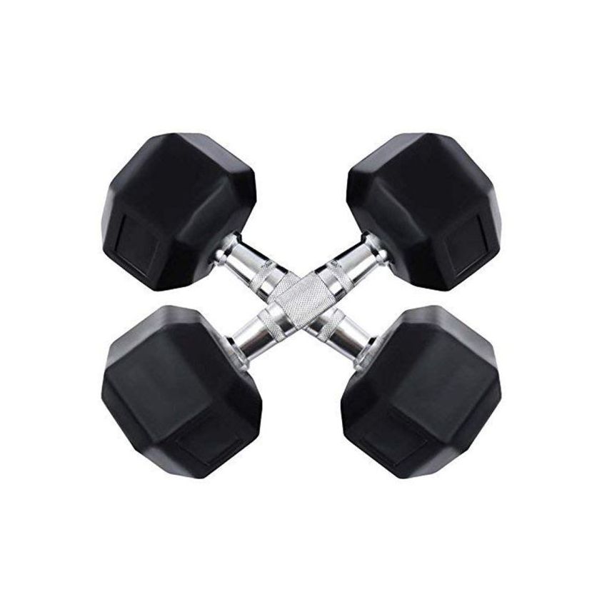 Ta Sports, Hex Rubber Dumbbell 1 Kg To 10 Kg, D2200, Multicolor