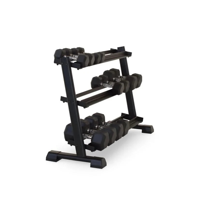Inspire Fitness 3 Tier Dumbbell Rack – Heavy-Duty Dumbbell Storage Rack