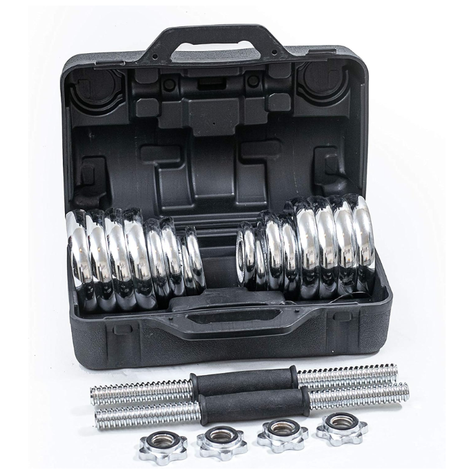 TA Sport Adjustable Chrome Barbell Dumbbell Set | 30 Kg