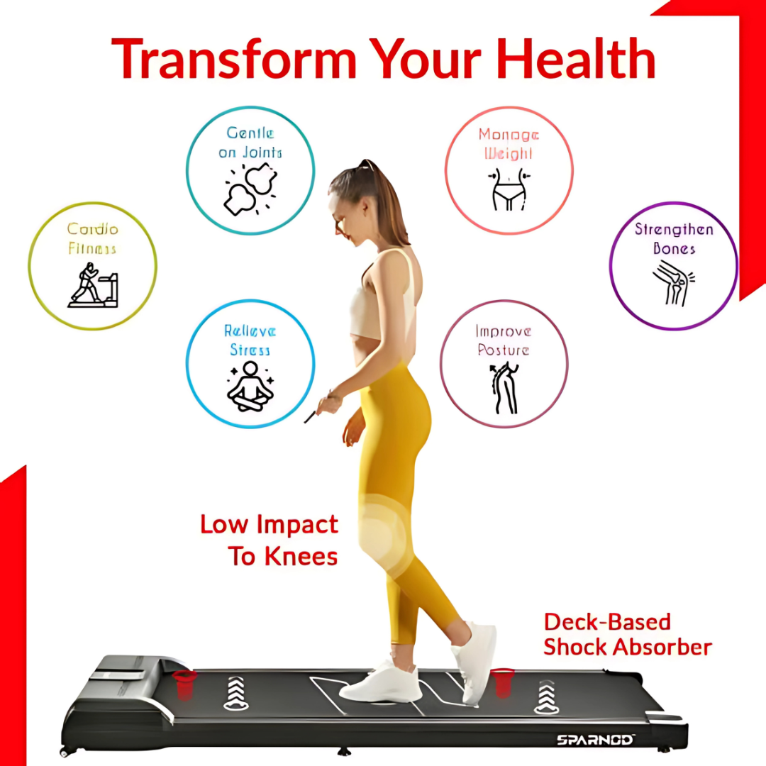 Sparnod Fitness, Walking Pad Treadmill for Home/Office, STH-3004