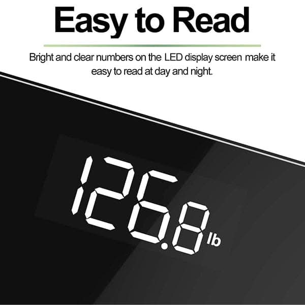 RENPHO Digital Bathroom Scale, Highly Accurate Body Weight Scale with Lighted LED Display, Round Corner Design, 400 lb - Core 1S