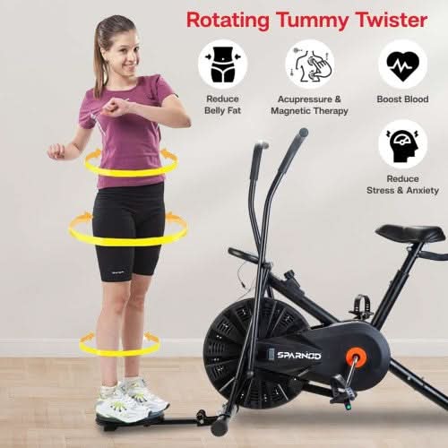 Sparnod Fitness, Upright Air Bike Exercise Cycle for Home Gym, SAB-05_M