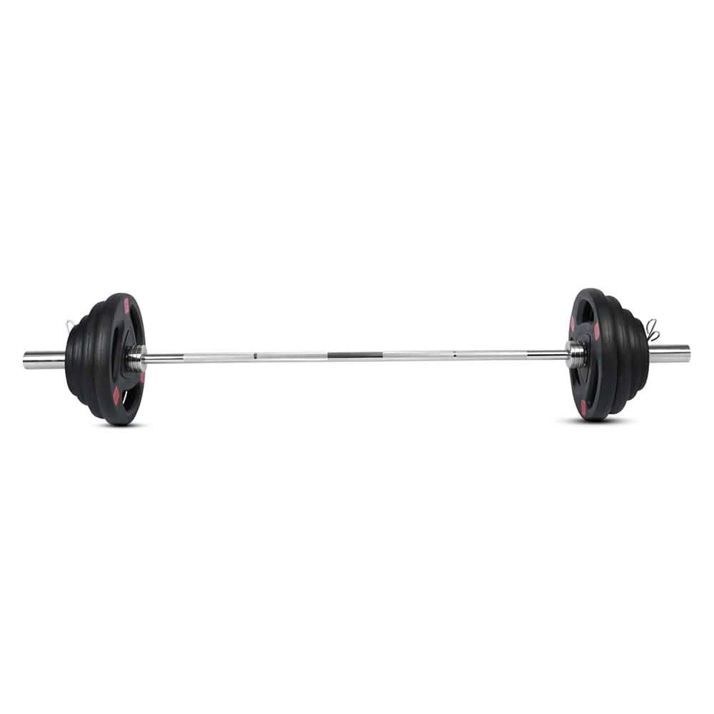 Combo 1441 Fitness 6 ft Olympic Barbell with Black Olympic Plates set | 60 Kg Set