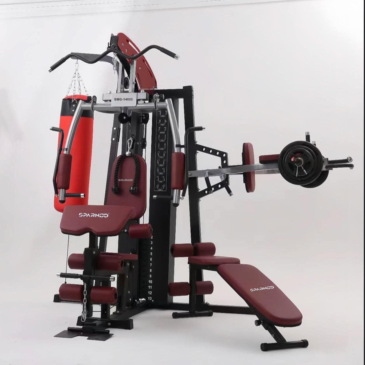 Sparnod Fitness Three Station Multi Functional Home Gym, SMG-14000