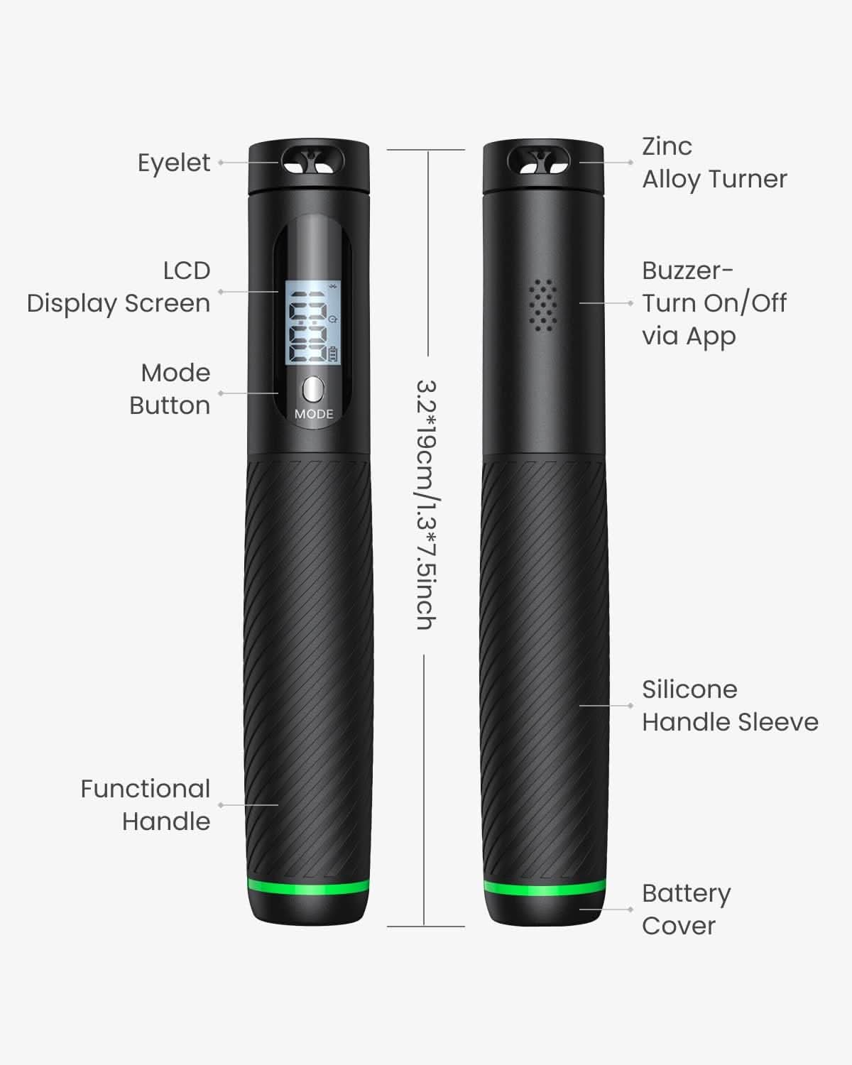 RENPHO Cordless Jump Rope, Weighted Jump Rope with Counter, Jump Ropes for Fitness, Smart Skipping Rope for Crossfit, Gym, Burn Calorie, APP Data Analysis, at-Home-Workout for Women Men Adult Kids
