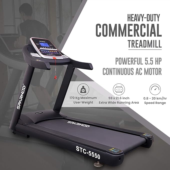 Sparnod Fitness, Heavy-duty Commercial Treadmill, STC-5550