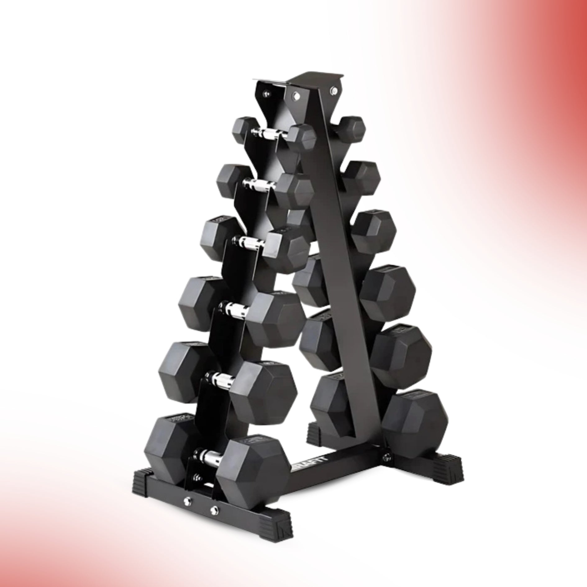 Level Fitness 6 Pair Vertical Dumbbell Rack