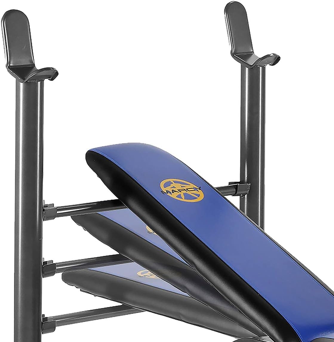 Marcy WM-367 Standard Weight Bench – Home Gym Bench with Leg Extension & Curl Attachments