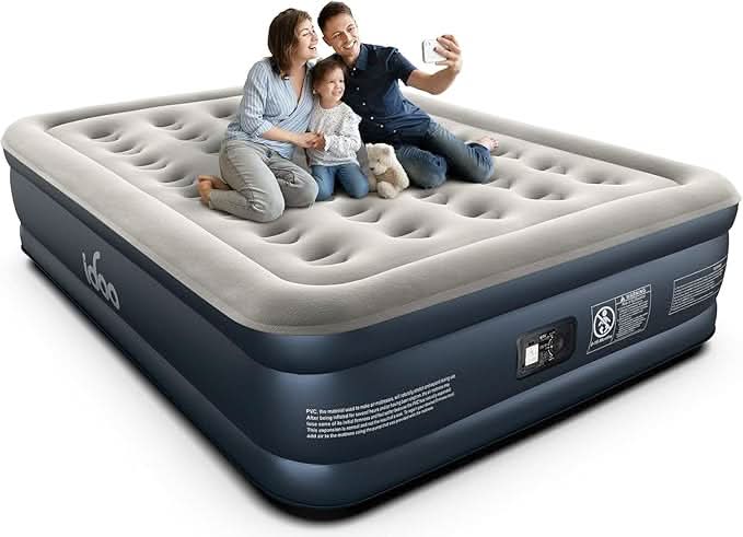 IDOO Air Bed Inflatable Double Mattress with Built-in Electric Pump