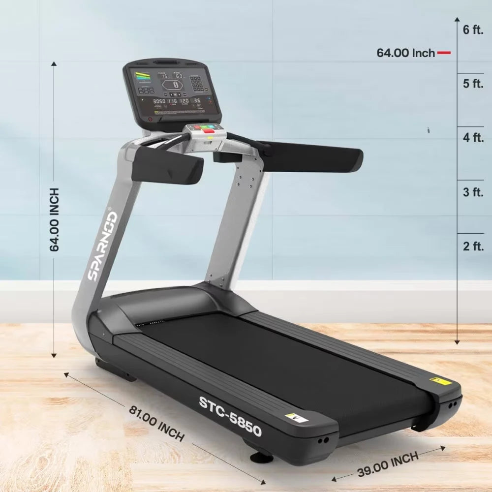 Sparnod Fitness, (6 HP AC Motor) Automatic Motorized Walking and Running Commercial Treadmill, STC-5850