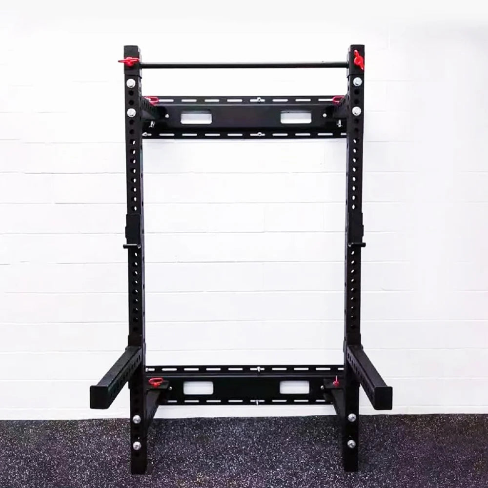 1441 Fitness Heavy Duty Wall Mounted Foldable Squat Rack