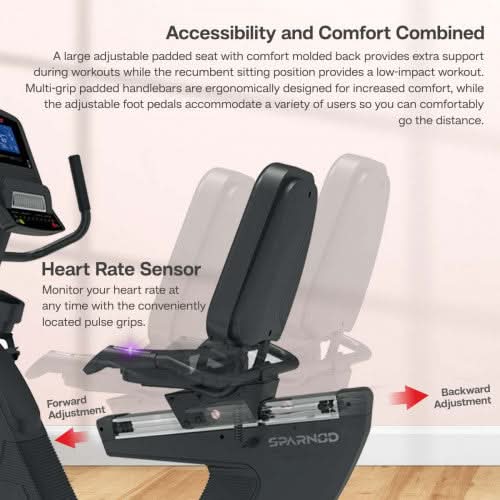 Sparnod Fitness Commercial Recumbent Bike, SRB-340