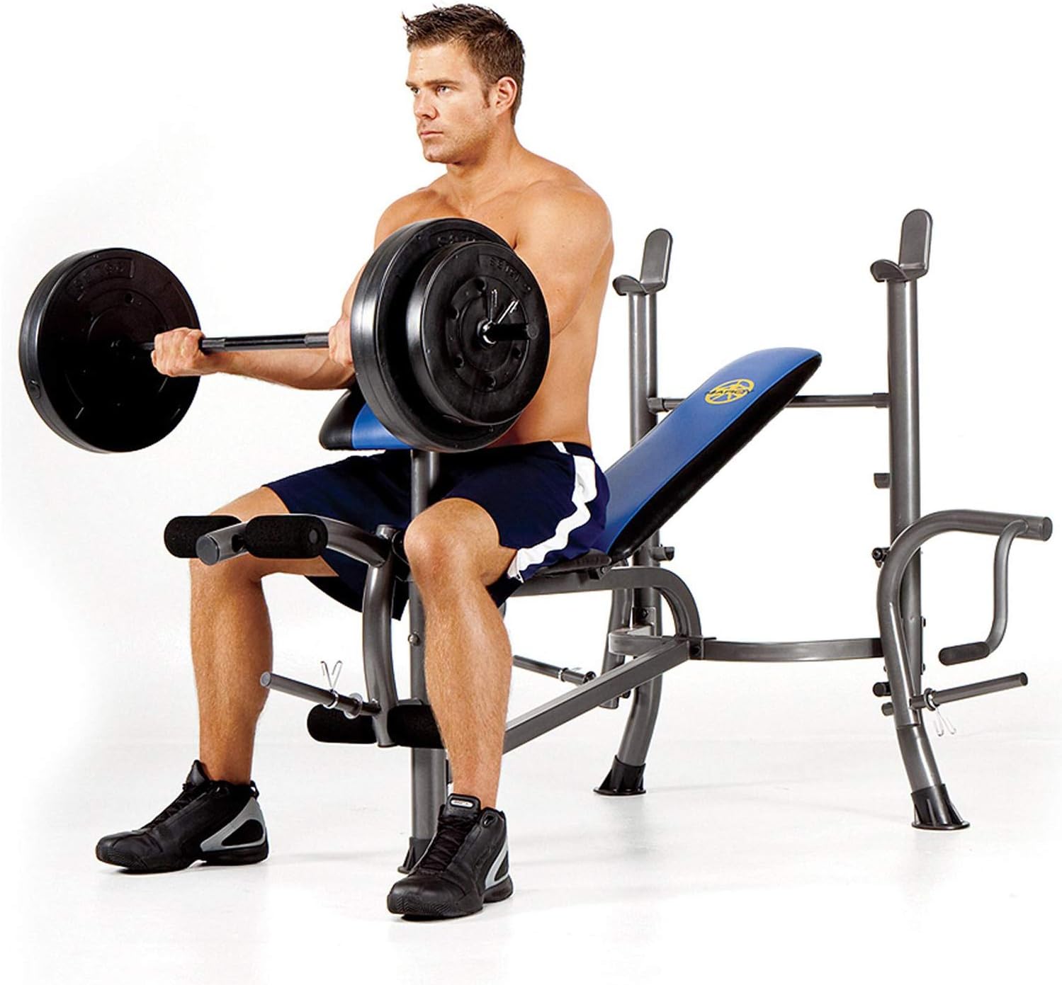 Marcy WM‑367 Standard Weight Bench – Home Gym Bench with Leg Attachments